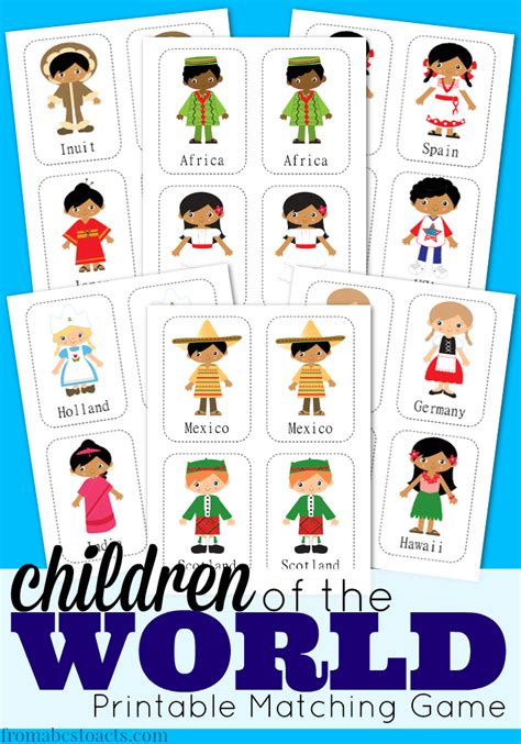 Children Of The World Printable Matching Game From Abcs To Acts
