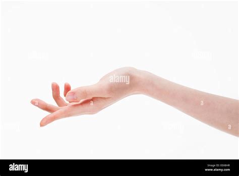 A Woman Holding Her Hand Palm Up Stock Photo Alamy