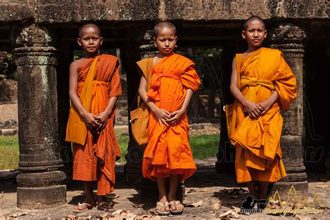 Angkor Wat Cambodia Monks
