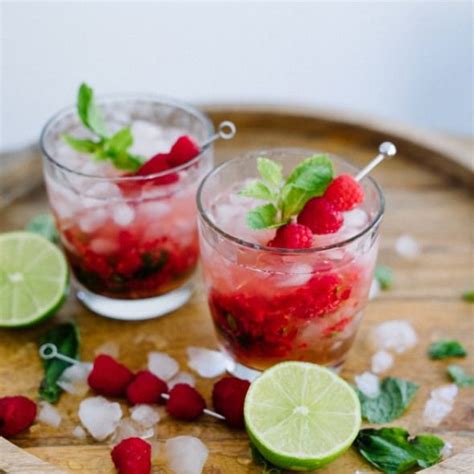 Raspberry Mint Smash Recette Mojito Framboise Coctails Sans Alcool