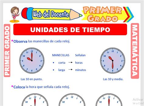 Unidades De Tiempo Para Primer Grado De Primaria Web Del Docente