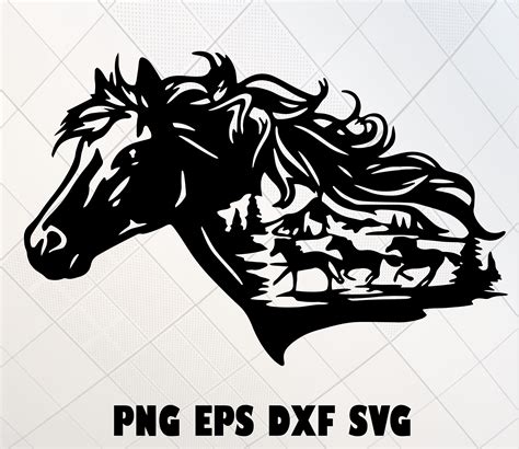 Wild Horses Svg Horse Svg Nature Svg Mustangs Svg Forest Etsy Canada