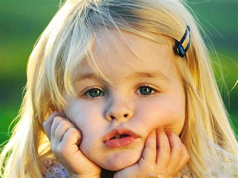 Hd Wallpaper Cute Little Girl Portrait Face Eyes Girls Blue And