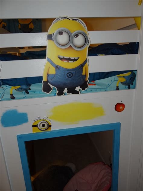 ana white despicable  minion theme playhouse loft bed