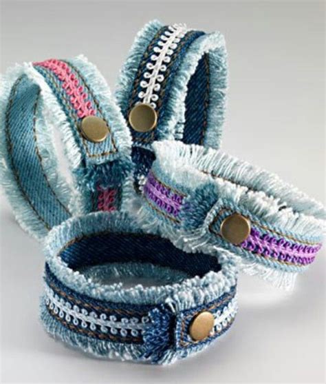 Super Gaaf Denim Bracelet Denim Jewelry Blue Jeans Crafts