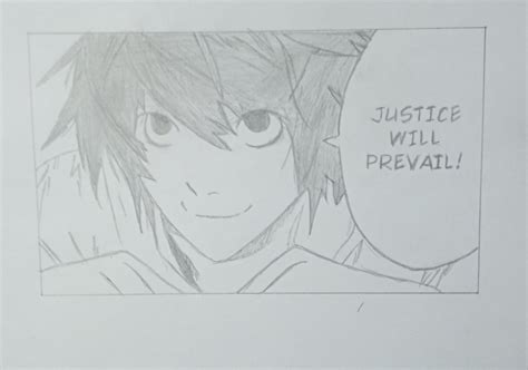 "Justice will prevail" drawing by me: ChickenBux : r/deathnote