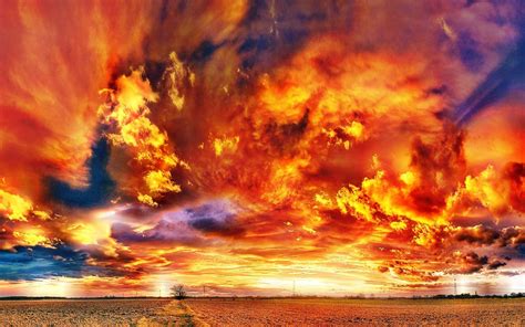 Download Fire Red Orange Color Nature Cloud Hd Wallpaper