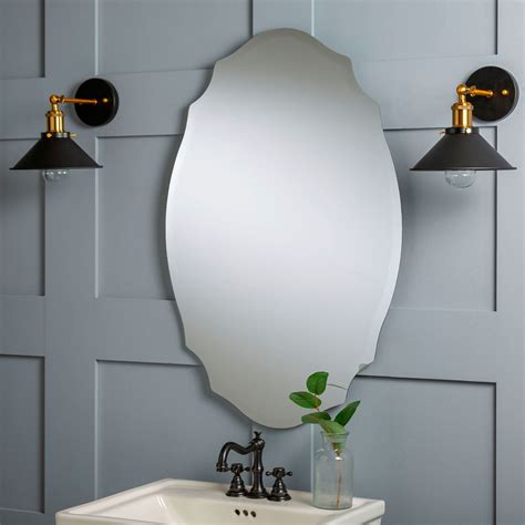 Janene Frameless Beveled Oval Wall Mirror