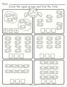 equal groups for division and multiplication worksheets