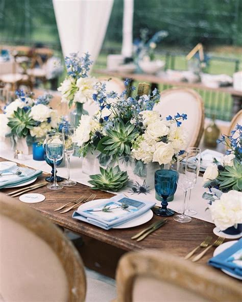 Blue Wedding Table Decorations A wedding palette inspired by sea glass