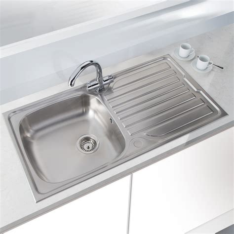 Get free shipping on qualified stainless steel kitchen sinks or buy online pick up in store today in the kitchen department. Stainless Steel Single Bowl Kitchen Sink & Drainer 965 x ...