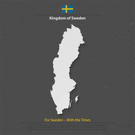 Kingdom Of Sweden Isolated Map And Official Flag Icon Vector Swedish