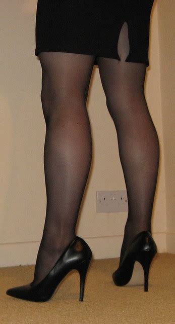 Crossdresser High Heels Pantyhose Mini Skirt Transvestite A Photo