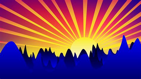 Sunrise Art Mountains Vector High Quality Wallpapershigh Definition