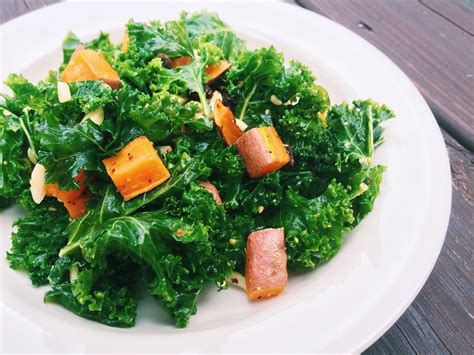 Sure potatoes are covered and add the chicken or vegetable bouillon bring the pot to boil and lower the heat to medium. Kale & Roasted Sweet Potato Salad (with Raisins & Almonds) | Salad with sweet potato, Roasted ...