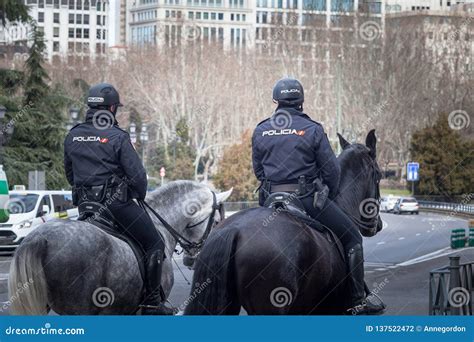 Spanish Mounted Police Officer In Madrid Editorial Photography Image