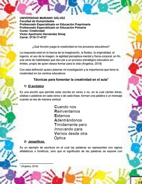 Actividades Para Fomentar La Creatividad By Victor Herández Issuu