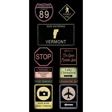 Scrapbook Customs Vermont Road Signs Sticker Digital Download