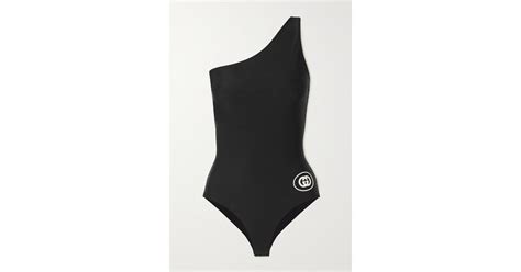 Gucci Love Parade One Shoulder Swimsuit In Black Lyst Uk