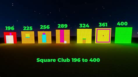 Numberblocks Square Club 196 To 400 Minecraft Youtube