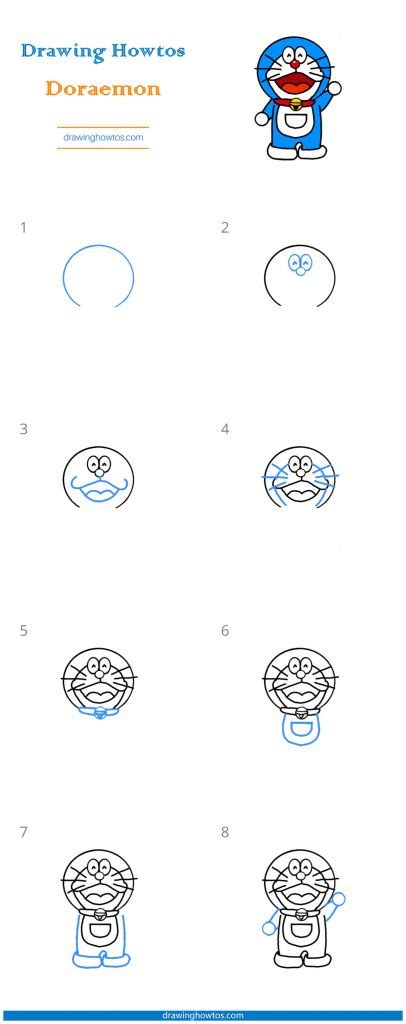 How To Draw Doraemon Step By Step Easy Drawing Guides Drawing Howtos