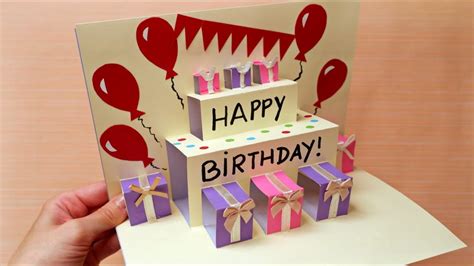 Pop Up Birthday Card How To Make A Pop Up Card Youtube