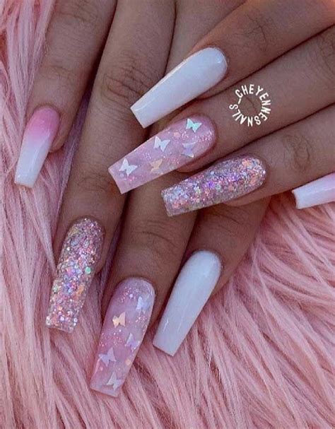 Light Pink Acrylic Nails Acrylic Nails Coffin Pink Long Square