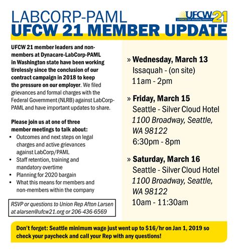 Labcorp-PAML - UFCW 21 Member Update — UFCW 3000