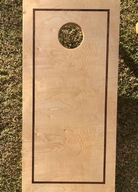 Custom Cornhole Boards With Inlaid Walnut Maple Frame And Bag Storage