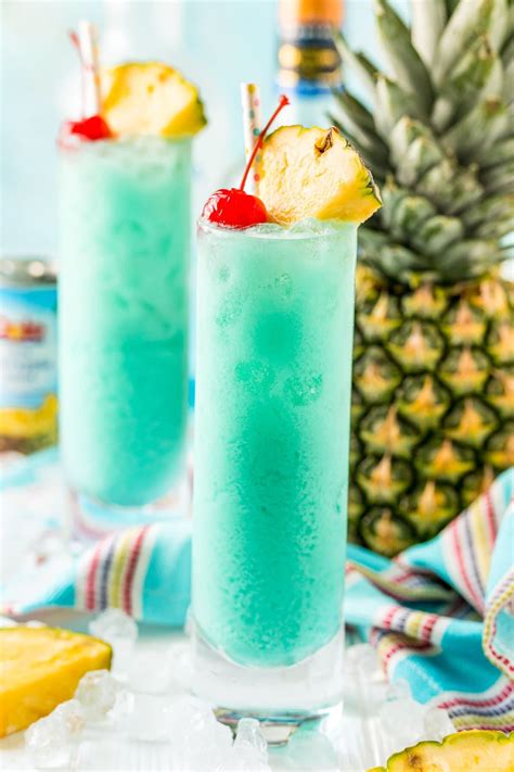 Blue Hawaiian Cocktail Is A Tropical Drink Recipe Made With Rum Blue Curaçao Coconut Cream