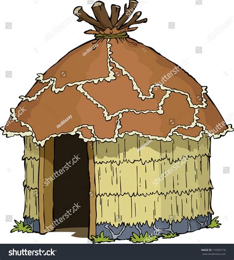 Native Hut On A White Background Vector Illustration 110305718