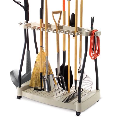 The hanging tool organizer allows you to keep yard tools off the floor of your shed or garage and away from harmful moisture and dirt. Lawn Garden Tool Storage Rack with Wheels 30 Tools ...