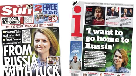 Newspaper Headlines Poisoned Yulia Speaks For The First Time Bbc News