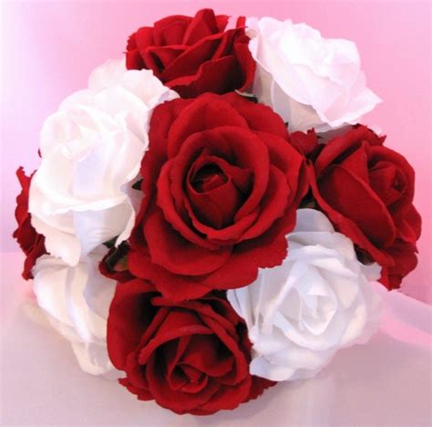 See more ideas about silk wedding bouquets, wedding bouquets, wedding. Silk Bouquet Red and White Rose [BSLKRdWhRose ...