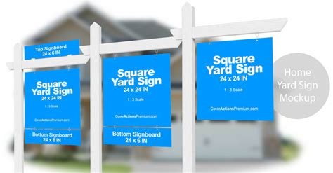 home yard sign mockup cover actions premium mockup psd template