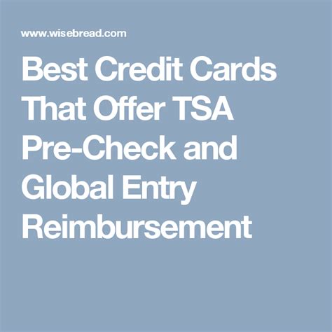 Contact your credit card company or loyalty program to learn more. Best Credit Cards That Offer TSA Pre-Check and Global ...