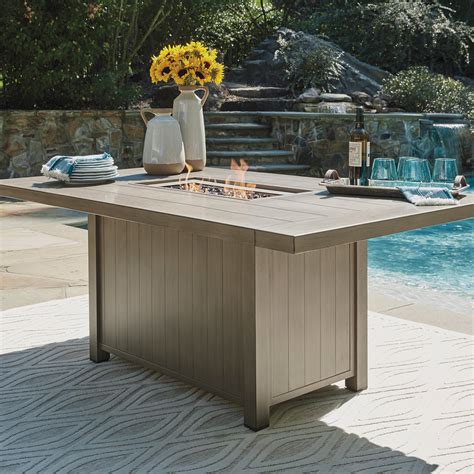 Signature Design By Ashley Windon Barn Rectangular Fire Pit Table Tables And Chairs Patio