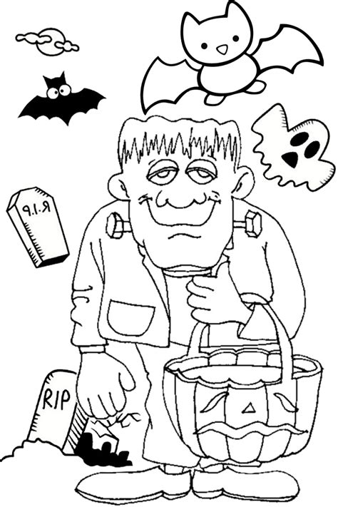 Halloween frankenstein Coloring pages Jack o Lantern pumpkin - Print