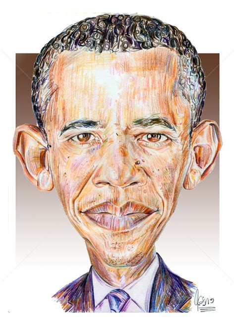 Caricatura Barack Obama Desenho Por Flávio Miranda Artmajeur