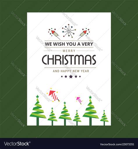 Christmas Card Design With Elegant Design Vector Image