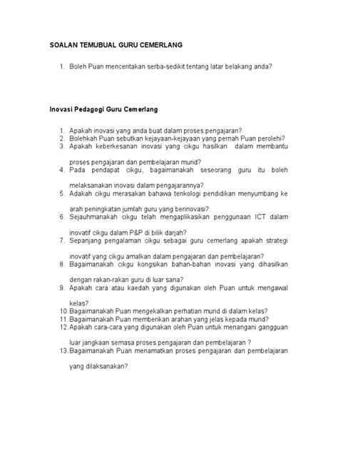 Contoh Soalan Temubual Pdf  Contoh 408