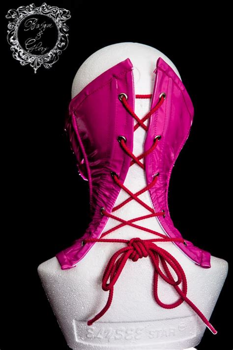 mature fetish restrictive pvc neck corset bdsm bondage item etsy