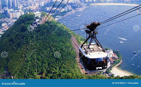 Teleférico Rio De Janeiro Brazil Da Montanha De Sugarloaf Fotografia