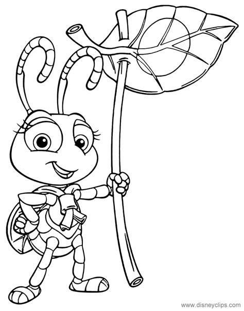 A bug's life is one of the movie titles from disney cartoons. A Bug's Life Coloring Pages | Disneyclips.com