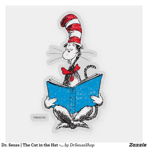 Dr Seuss The Cat In The Hat Reading Sticker In 2021