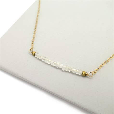 Silver Moonstone Bar Necklace