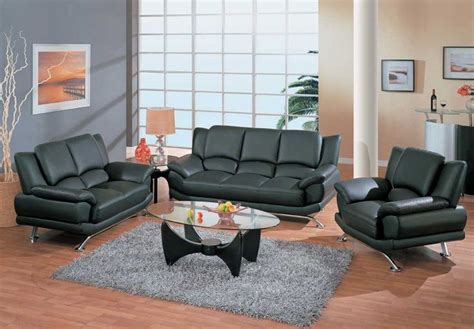 Contemporary Living Room Set In Black Red Or Cappuccino Leather The
