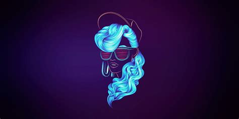 Vintage Girl Music Neon Face Background 80s 80s Synth