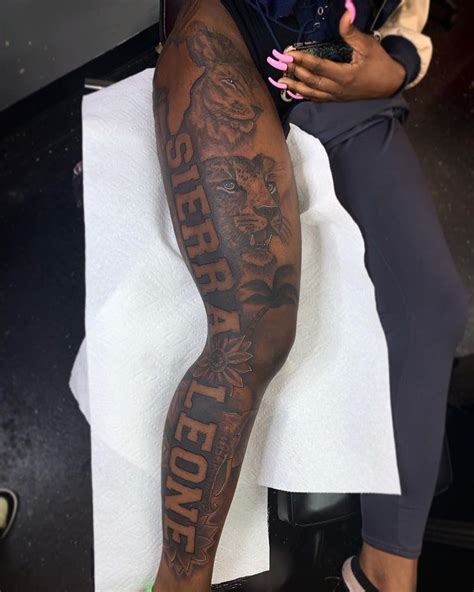 Pin By Newnewprettygirl Borads On Inked Up In 2020 Black Girls With Tattoos Girl Leg Tattoos