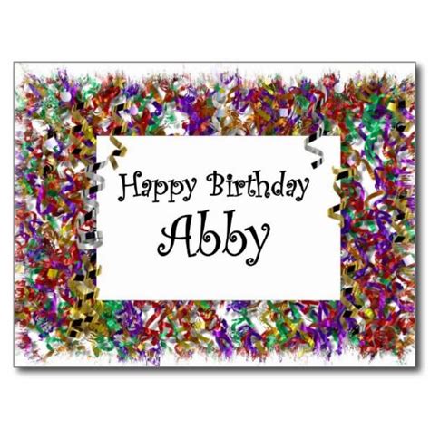 Happy Birthday Abby Postcard In 2021 Happy Birthday